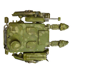 camouflage mech in a white background