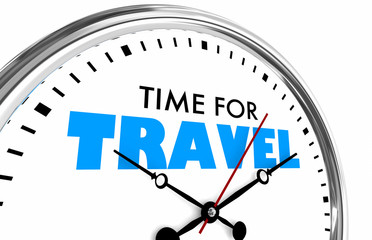 Time for Travel Tourism Holiday Vacation Clock 3d Illustration