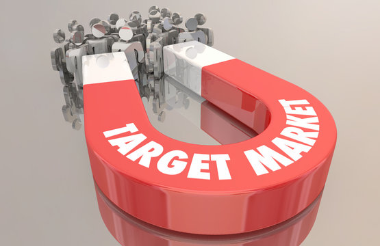 Target Market Customers Demographic Group Magnet People 3d Illustration