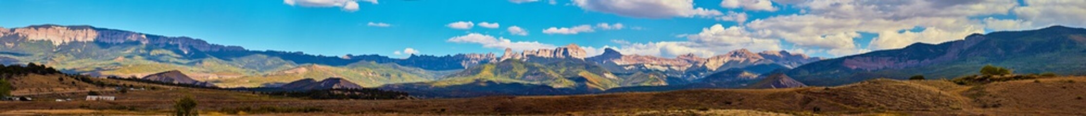 Rocky Mountains fields panorama