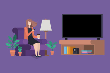 young woman on the livingroom