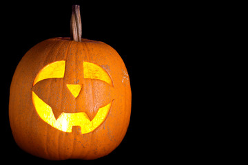 Halloween pumpkin on black background