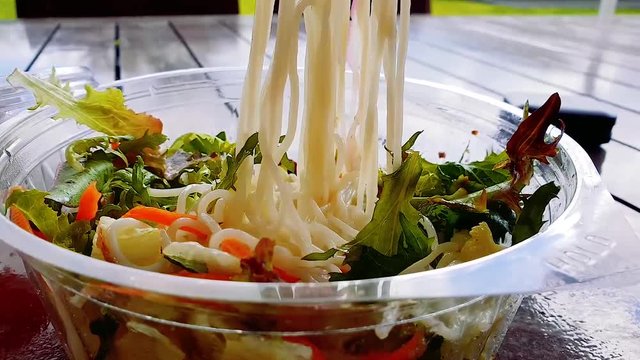 Eating salad 30fps HD