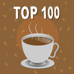 Conceptual hand writing showing Top 100. Business photo text List of best products services Popular Bestseller Premium high rate.