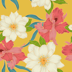 Beautiful seamless floral pattern background.