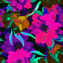 Beautiful seamless floral pattern background.