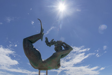 mazatlan playa ciudad mexico estatuas cielo mar azulado