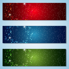 Christmas and New Year colorful vector banners collection