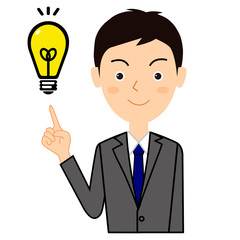 アイデアが浮かんだビジネスマンのイラスト