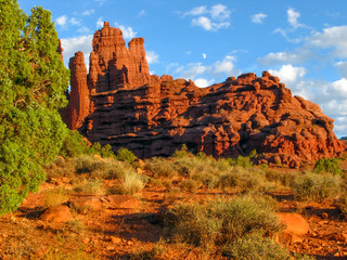 Red Sandstone Towers In Southwest Desert