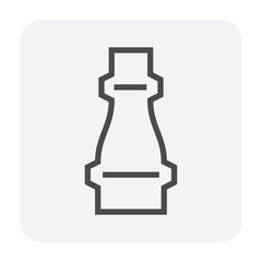 Pipe vector icon. Connection by flange fitting. Part for pipeline construction to transportation water, oil and gas. Also for water supply infrastructure, wastewater treatment, plumbing and irrigation