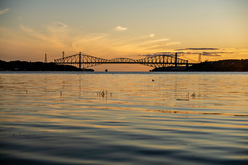 Fototapeta na wymiar Quebec city bridge in Canada on the sunset