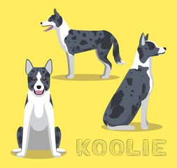 Dog Koolie Cartoon Vector Illustration