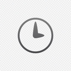 Simple icon of clock. On grid background