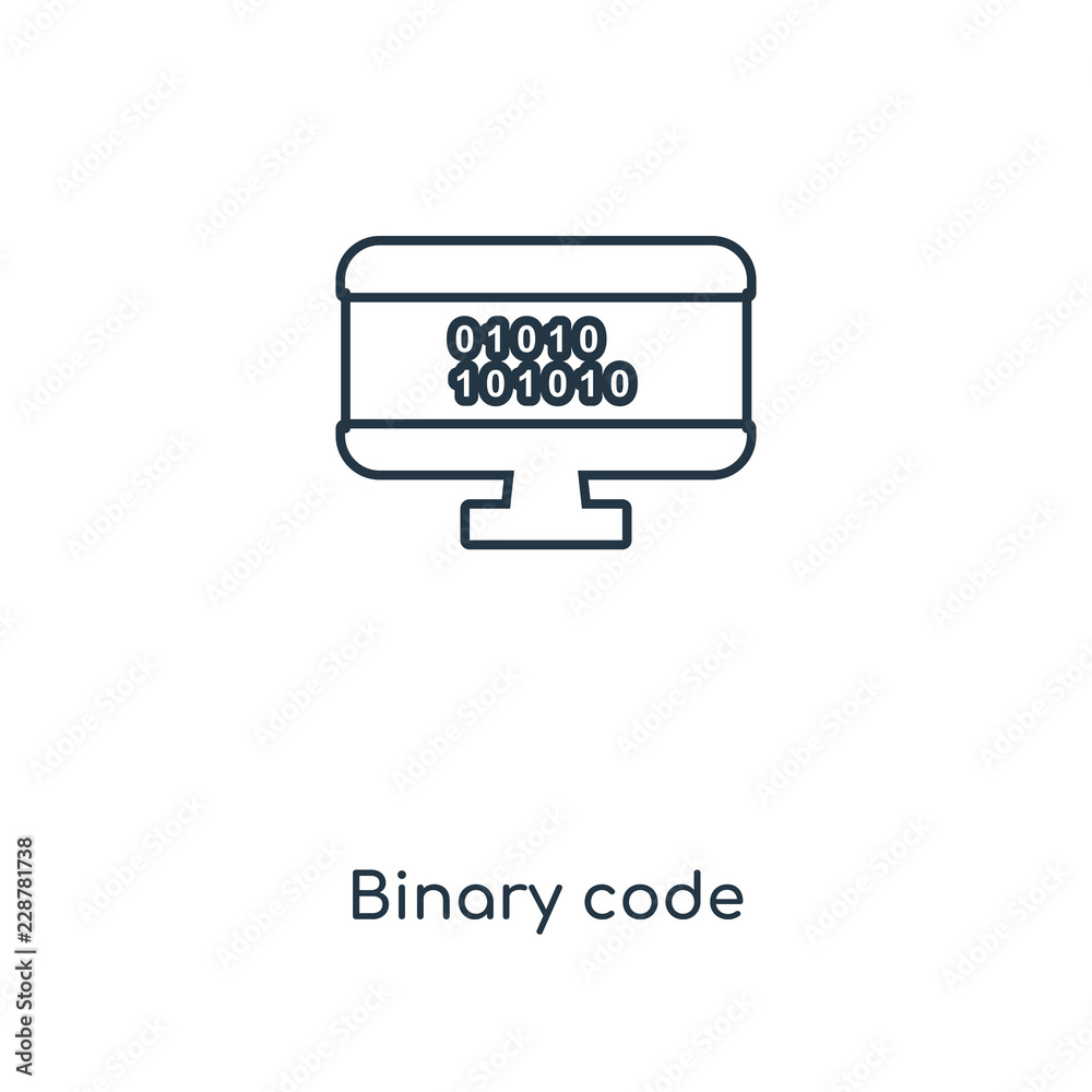 Poster binary code icon vector