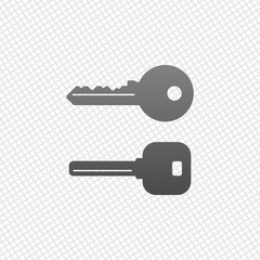 keys icons set. On grid background