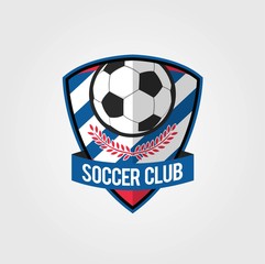 Soccer Football Badge Logo Design Templates | Sport Team Identity Vector Illustrations isolated on white Background
