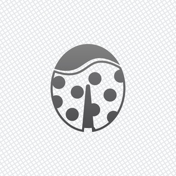 Ladybug icon. On grid background