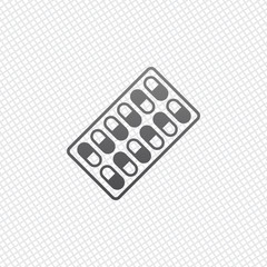 Pack Pills Icon. On grid background