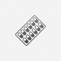 Pack Pills Icon. On grid background