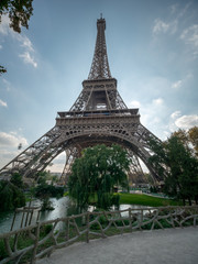 View of the Iconic Eiffel Tower In Paris France