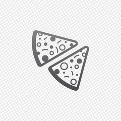 pieces of pizza icon. On grid background