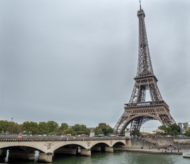The Eiffel Tower and the Pont de Lena From the Other side of the Siene