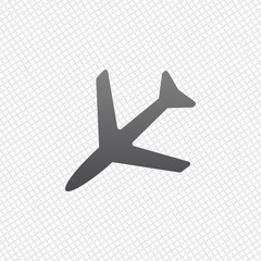 Plane icon. On grid background