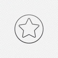 star in circle icon. On grid background