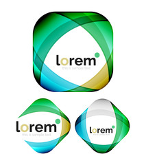 Set of geometric convergence vector icons