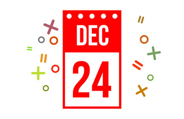 24 December Red Calendar Number