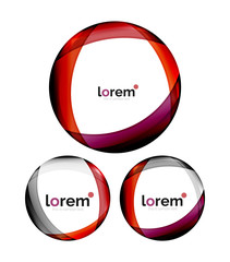 Set of geometric convergence vector icons