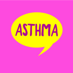 Writing note showing Asthma. Business photo showcasing Respiratory condition marked by spasms in the bronchi of the lungs.