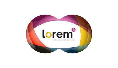 Abstract geometric logo design, overlapping shapes