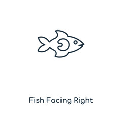 fish facing right icon vector