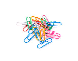 Paper clips isolated on white background