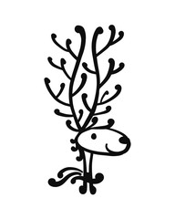 Funny deer head, sketch for your design
