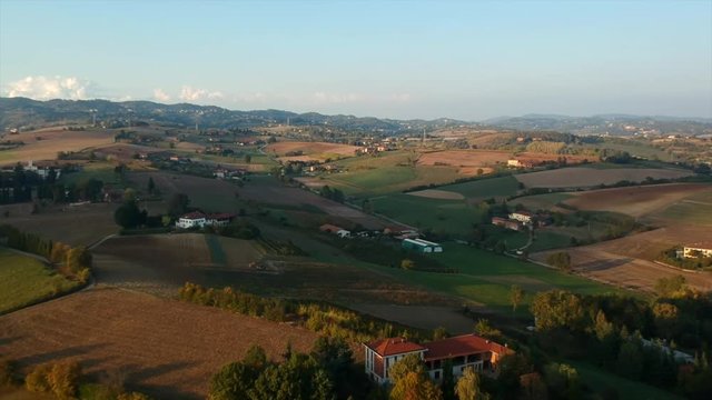 Flying Over The Hills of Torino in Italy