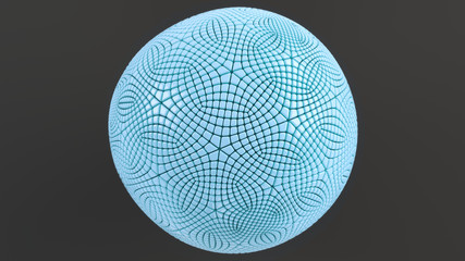 Blue sphere on the black surface