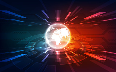 vector digital global technology concept, abstract background illustration