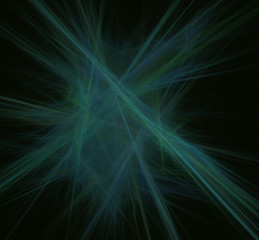 Blue green fractal lines. Fantasy fractal texture. Digital art. 3D rendering. Computer generated image.