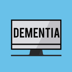 Text sign showing Dementia. Conceptual photo Impairment in memory Loss of cognitive functioning Brain disease.