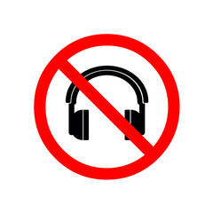 no headphones sign