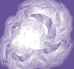 White abstract fractal on ultraviolet background. Fantasy fractal texture. Digital art. 3D rendering. Computer generated image.