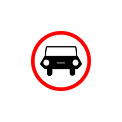 Road sign, movement of motor vehicles is prohibited. No car. Car sign in red circle