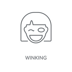 Obraz premium winking icon