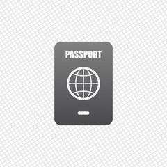 passport, simple icon. On grid background