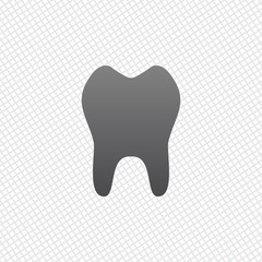 tooth. simple icon. On grid background
