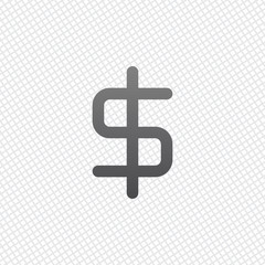 simple dollar symbol. On grid background