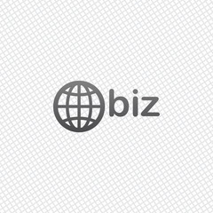 domain for business, globe and biz. On grid background